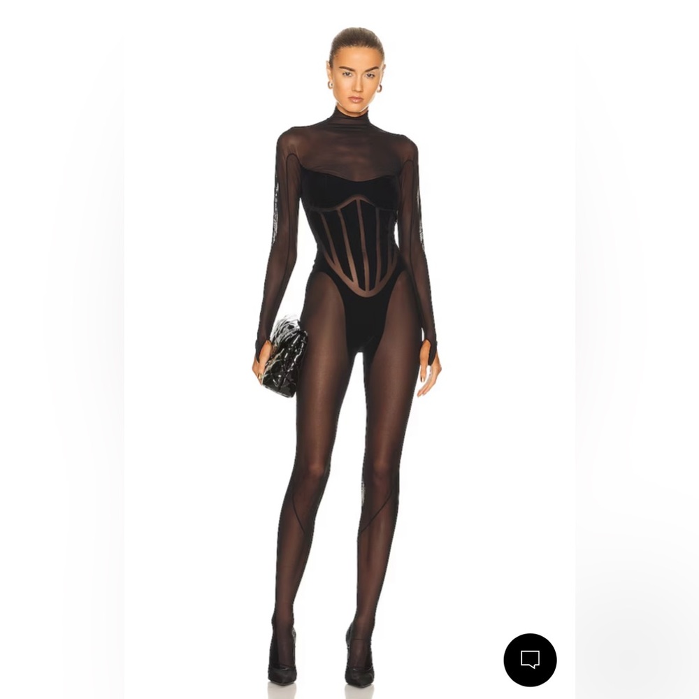 MUGLER x Wolford Flock Shape Bodysuit